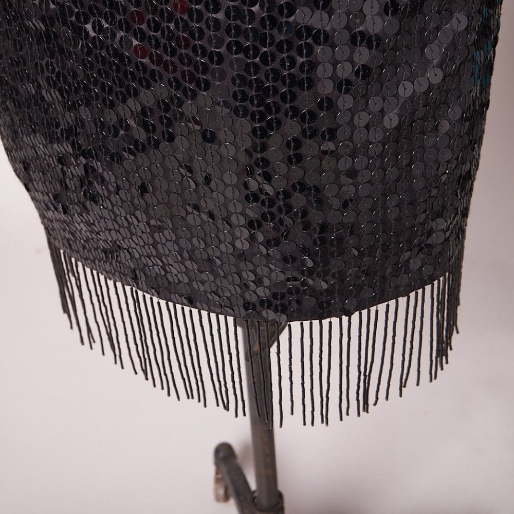 Vintage 1980s Bead Fringe Sequine Dress